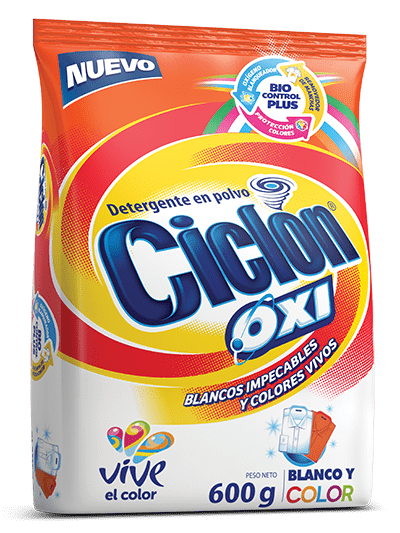 Detergente en Polvo Ciclón OXI: Blancos Impecables | Ciclón